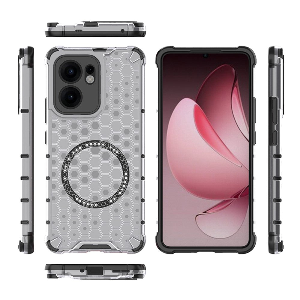 Oppo Reno13 F 5G (Reno 13 FS 5G) / 4G Magnetiskt Skal Honeycomb Design TPU + PC mobilskal