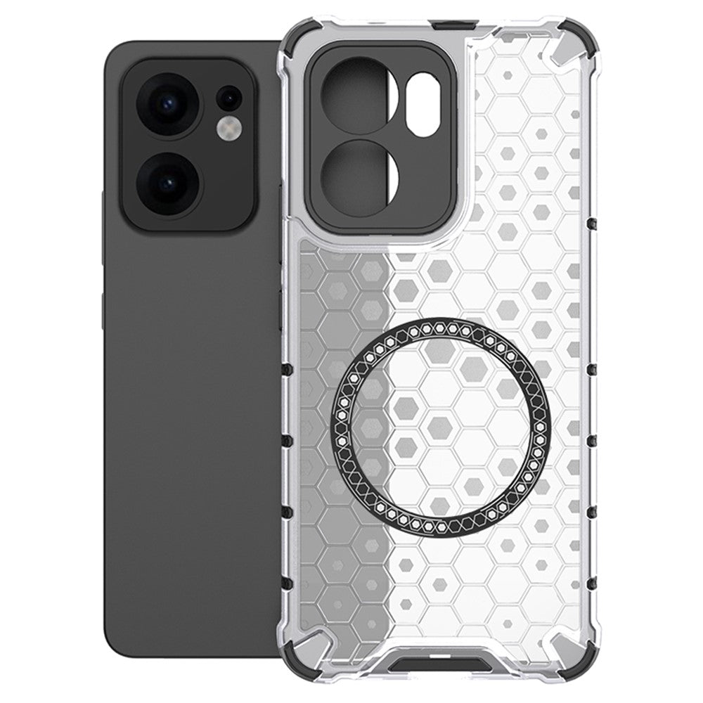 Oppo Reno13 F 5G (Reno 13 FS 5G) / 4G Magnetiskt Skal Honeycomb Design TPU + PC mobilskal