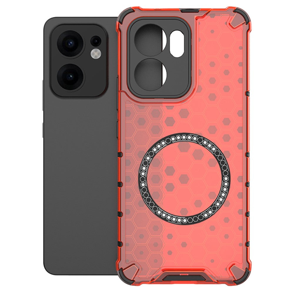 Oppo Reno13 F 5G (Reno 13 FS 5G) / 4G Magnetiskt Skal Honeycomb Design TPU + PC mobilskal