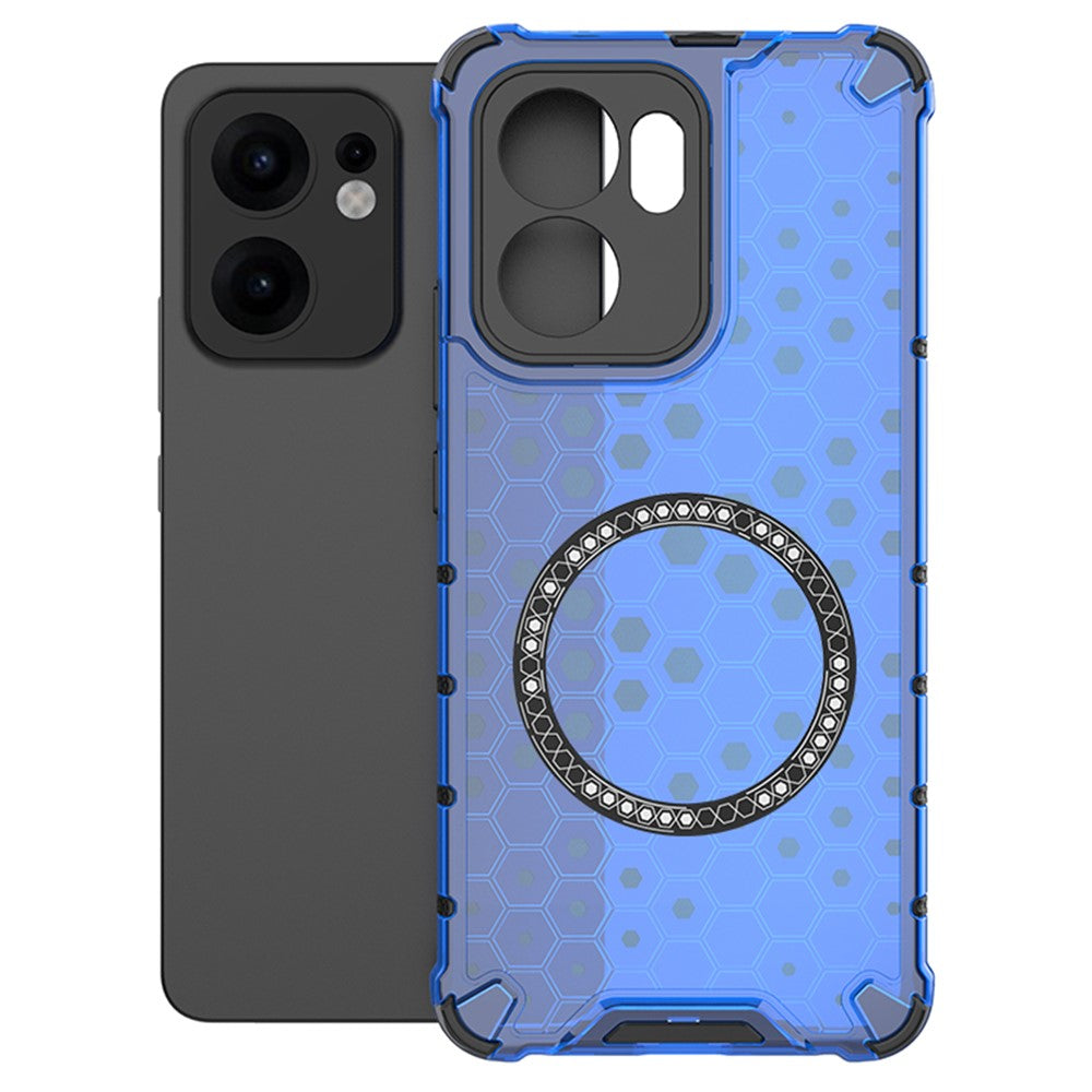 Oppo Reno13 F 5G (Reno 13 FS 5G) / 4G Magnetiskt Skal Honeycomb Design TPU + PC mobilskal