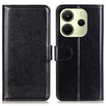 Xiaomi Redmi Note 14 4G (164.84mm) skal Crazy Horse textur PU-läder mobilstativ