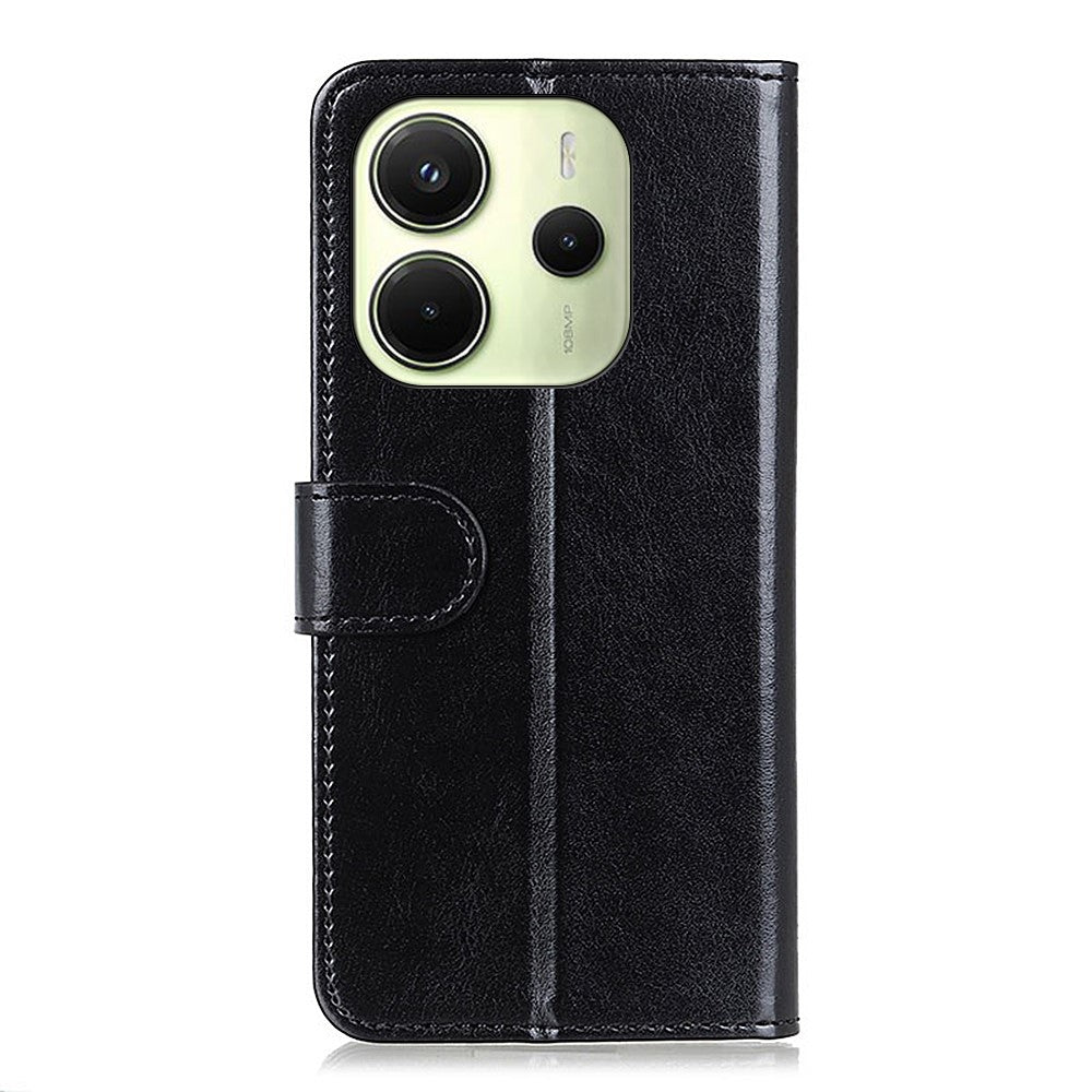 For Xiaomi Redmi Note 14 4G (164.84mm) Case Crazy Horse Texture PU Leather Phone Stand Cover