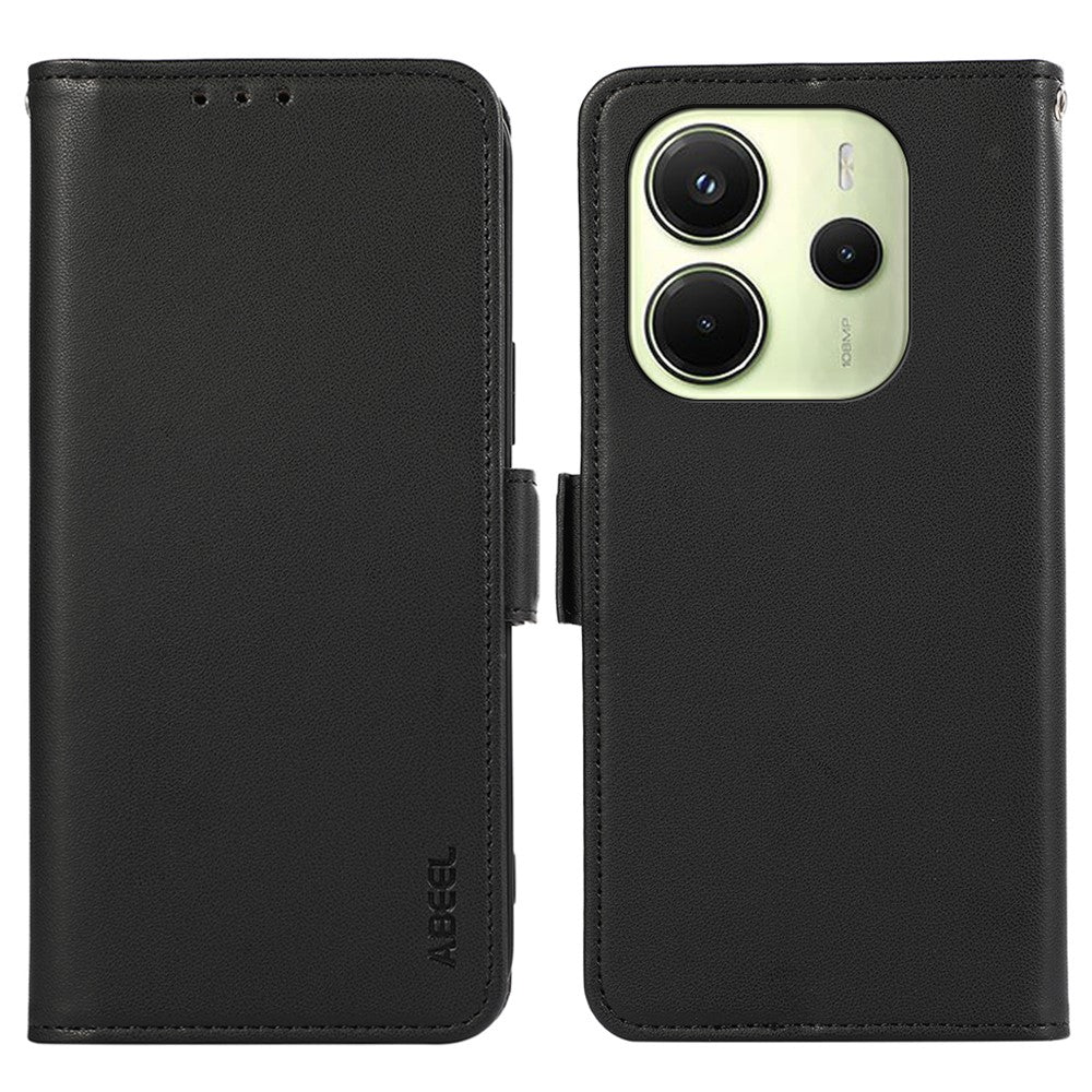 ABEEL For Xiaomi Redmi Note 14 4G (164.84mm) Case Leather Phone Cover with RFID Blocking Wallet