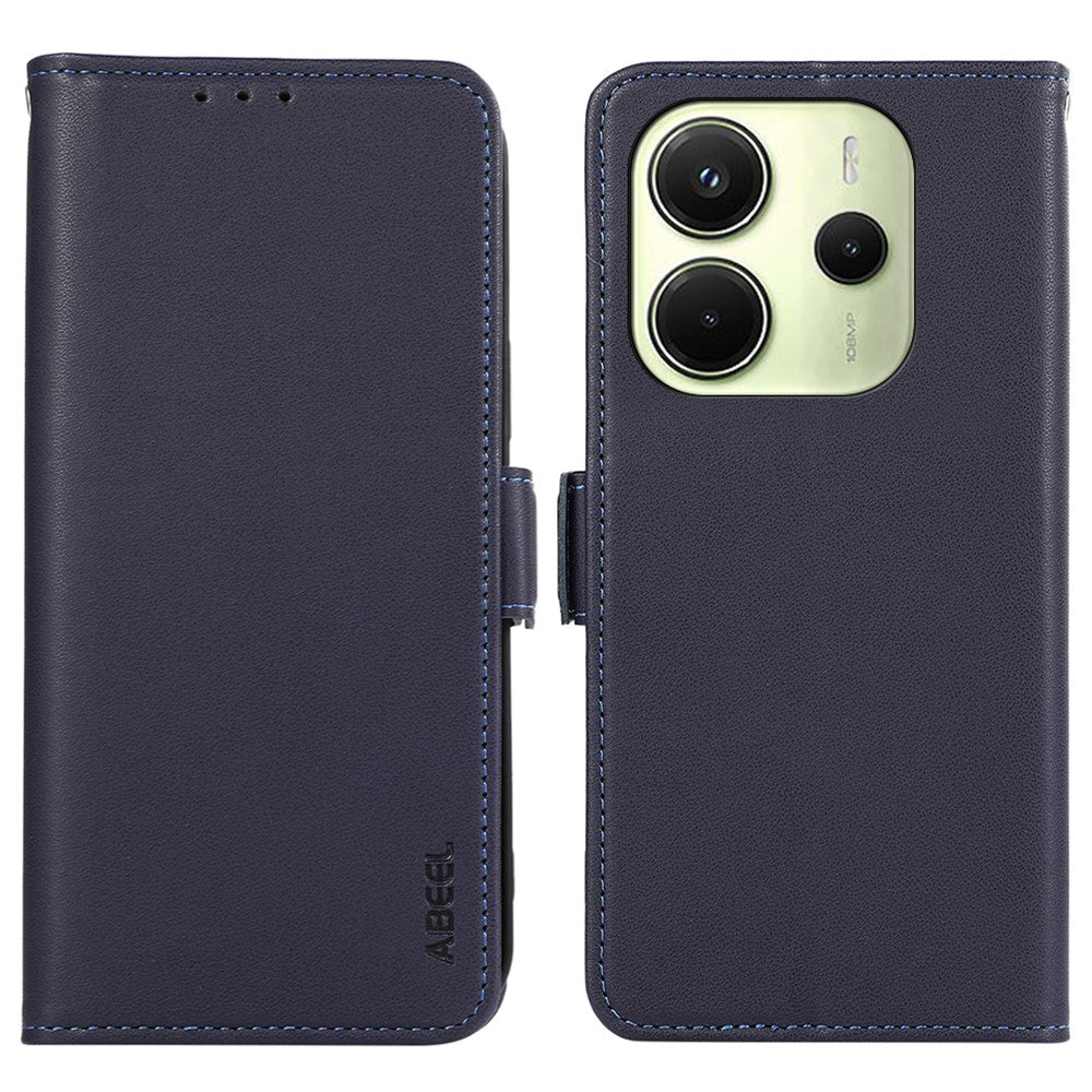 ABEEL For Xiaomi Redmi Note 14 4G (164.84mm) Case Leather Phone Cover with RFID Blocking Wallet