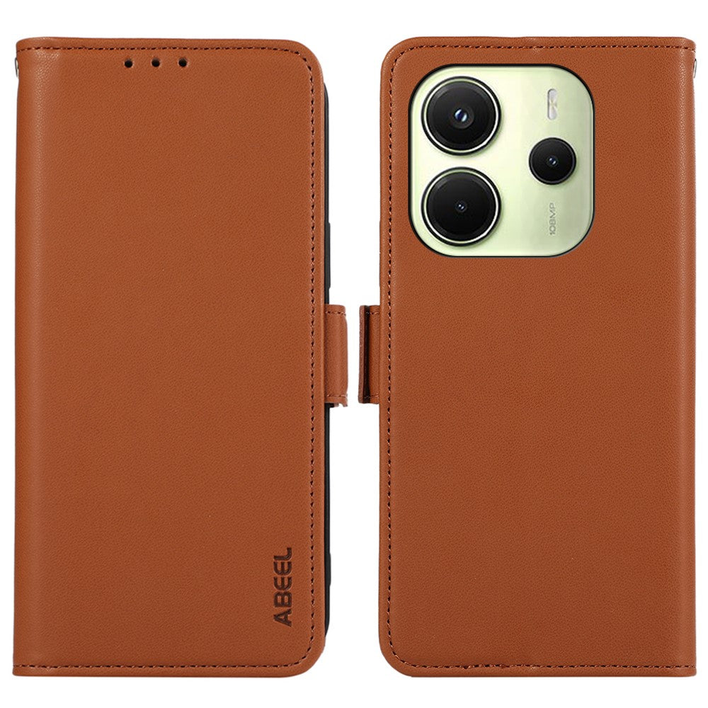 ABEEL For Xiaomi Redmi Note 14 4G (164.84mm) Case Leather Phone Cover with RFID Blocking Wallet