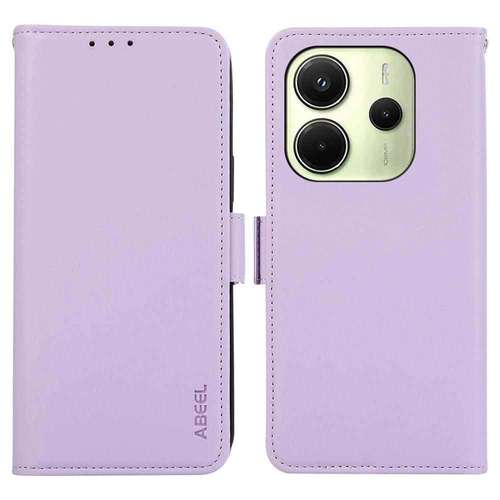 ABEEL For Xiaomi Redmi Note 14 4G (164.84mm) Case Leather Phone Cover with RFID Blocking Wallet