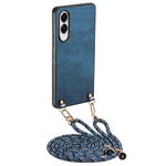 For Samsung Galaxy S25 Edge Retro Leather Phone Back Cover with Adjustable Strap