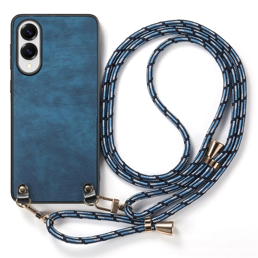 For Samsung Galaxy S25 Edge Retro Leather Phone Back Cover with Adjustable Strap