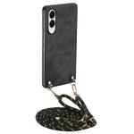 For Samsung Galaxy S25 Edge Retro Leather Phone Back Cover with Adjustable Strap