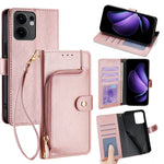 For Oppo Reno13 F 5G (Reno 13 FS 5G) / 4G Case Zipper Pocket PU Leather Wallet Flip Phone Cover