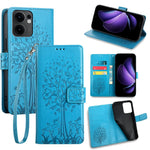 For Oppo Reno13 F 5G (Reno 13 FS 5G) / 4G Case PU Leather Wallet Phone Cover Tree Deer Imprinted