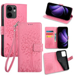 For Oppo Reno13 F 5G (Reno 13 FS 5G) / 4G Case PU Leather Wallet Phone Cover Tree Deer Imprinted