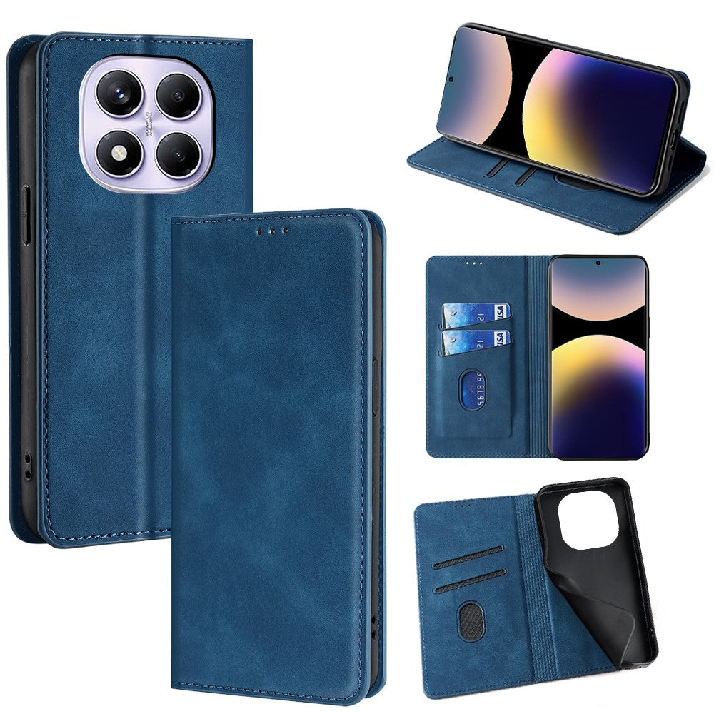 For Xiaomi Redmi Note 14 Pro 4G Card Holder Case PU Leather Magnetic Closing Phone Cover