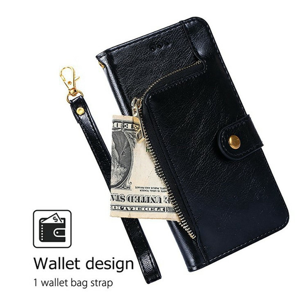 For Xiaomi Redmi Note 14 Pro 4G Case Zipper Pocket PU Leather Wallet Flip Phone Cover