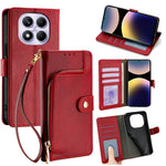 For Xiaomi Redmi Note 14 Pro 4G Case Zipper Pocket PU Leather Wallet Flip Phone Cover