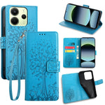 For Xiaomi Redmi Note 14 4G (163.25mm) Case PU Leather Wallet Phone Cover Tree Deer Imprinted