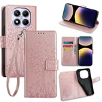 For Xiaomi Redmi Note 14 Pro 4G Case PU Leather Wallet Phone Cover Tree Deer Imprinted