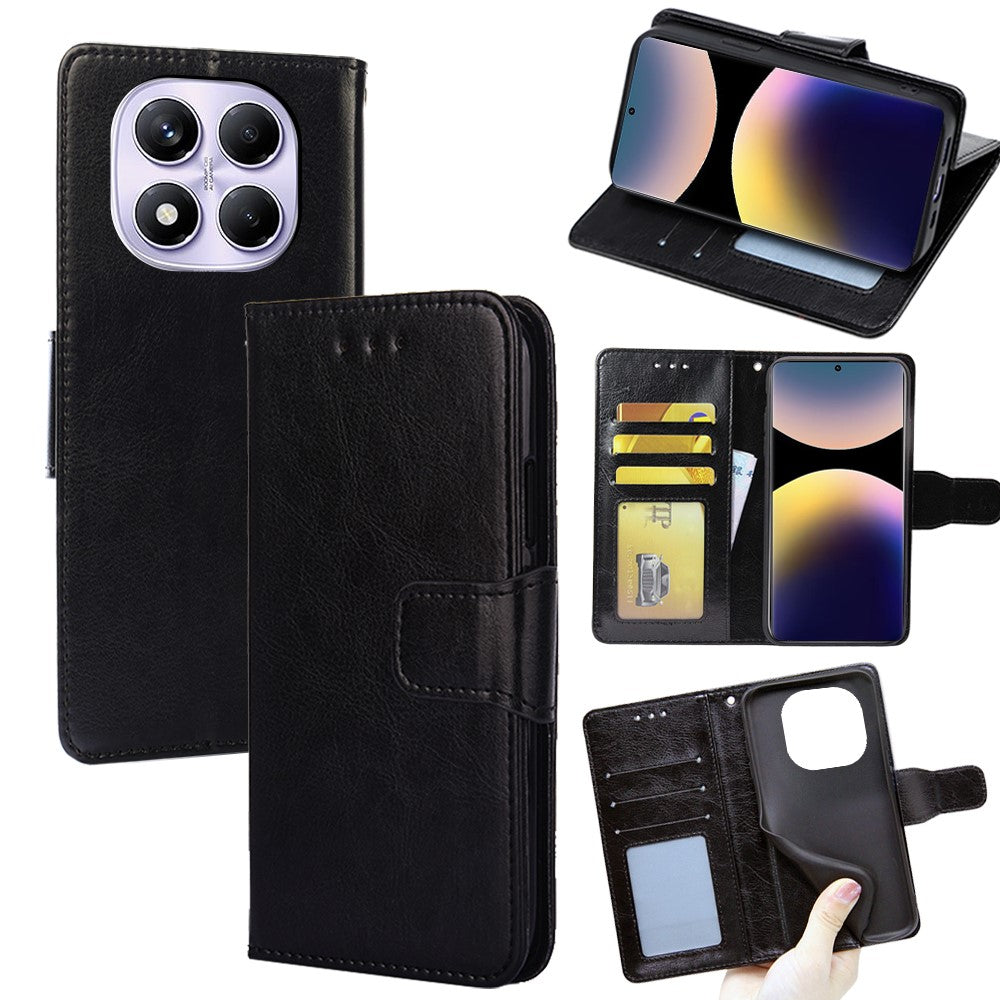 For Xiaomi Redmi Note 14 Pro 4G Case Wallet PU Leather + TPU Folding Stand Phone Cover