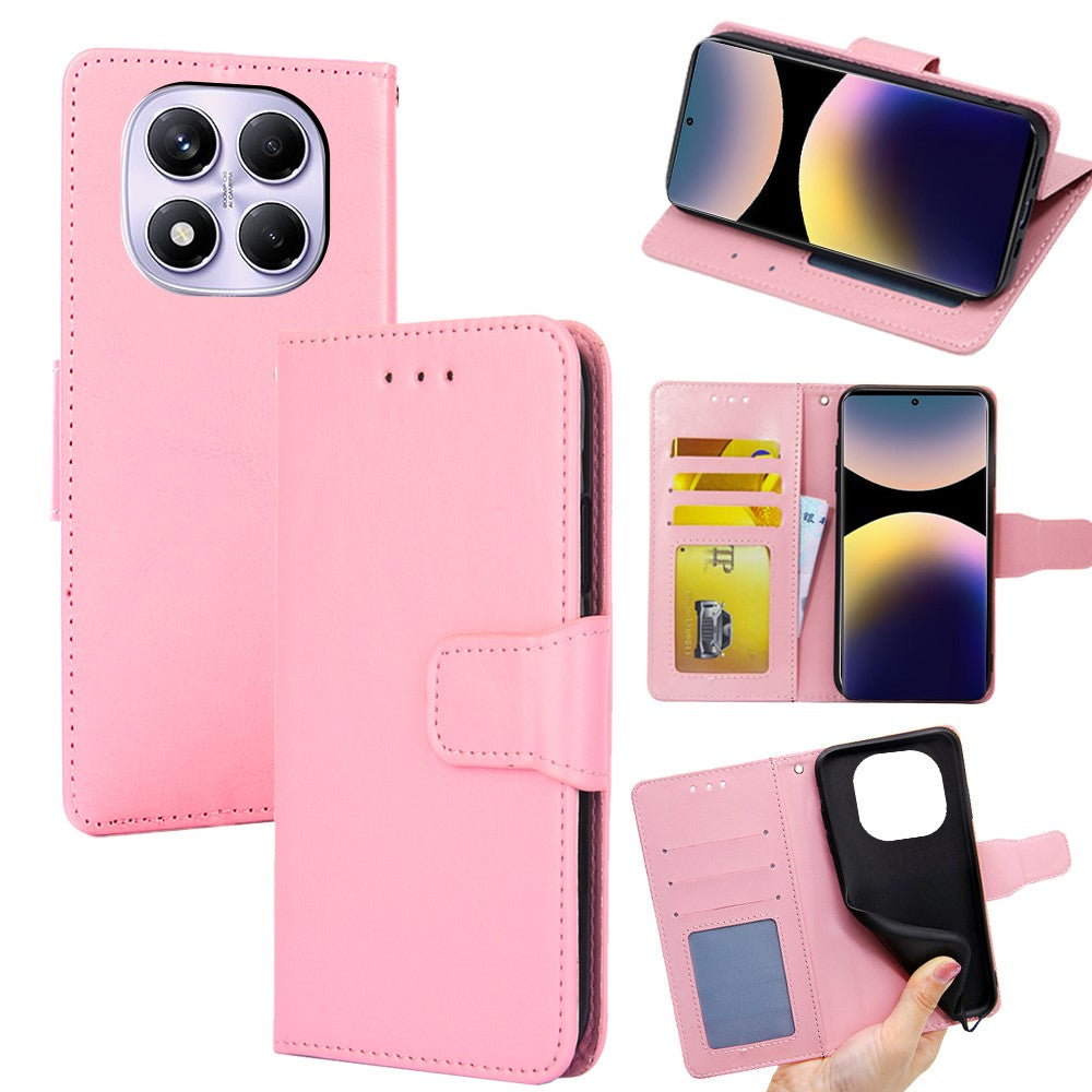 For Xiaomi Redmi Note 14 Pro 4G Case Wallet PU Leather + TPU Folding Stand Phone Cover