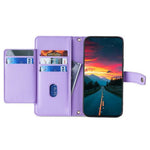 Läderfodral till Xiaomi Redmi Note 14 Pro 5G / Note 14 Pro+ 5G / Poco X7 5G, plånboksfodral med dragkedja och 2 remmar