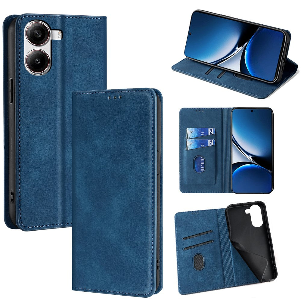 For Xiaomi Redmi Turbo 4 5G / Poco X7 Pro 5G Card Holder Case PU Leather Magnetic Closing Phone Cover