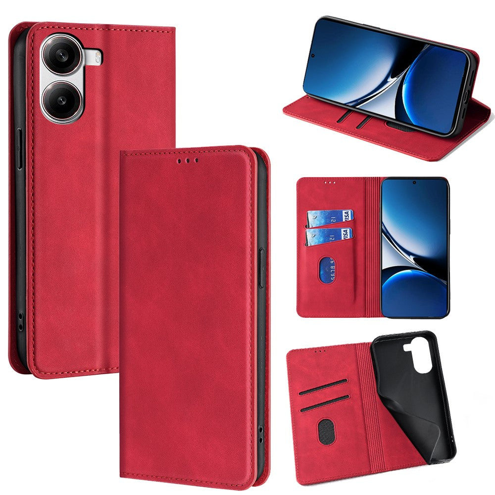 For Xiaomi Redmi Turbo 4 5G / Poco X7 Pro 5G Card Holder Case PU Leather Magnetic Closing Phone Cover