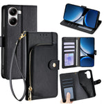 For Xiaomi Redmi Turbo 4 5G / Poco X7 Pro 5G Case Zipper Pocket PU Leather Wallet Flip Phone Cover