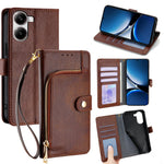 For Xiaomi Redmi Turbo 4 5G / Poco X7 Pro 5G Case Zipper Pocket PU Leather Wallet Flip Phone Cover