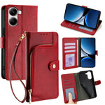 For Xiaomi Redmi Turbo 4 5G / Poco X7 Pro 5G Case Zipper Pocket PU Leather Wallet Flip Phone Cover