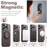 SUTENI G3 Til iPhone 15 Pro Max Magnetisk Cover Drejelig Ring Kickstand Jeans Tekstur PU TPU Telefon Bagcover
