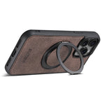 SUTENI G3 Til iPhone 15 Pro Max Magnetisk Cover Drejelig Ring Kickstand Jeans Tekstur PU TPU Telefon Bagcover