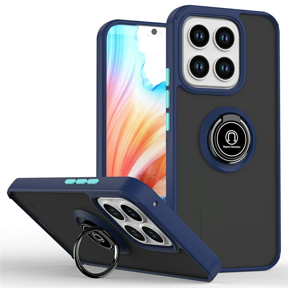 For Honor X8c 4G Case Ring Holder Kickstand TPU + Acrylic Phone Cover