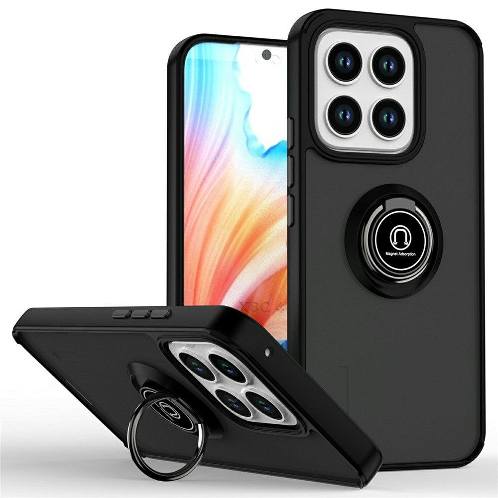 For Honor X8c 4G Case Ring Holder Kickstand TPU + Acrylic Phone Cover