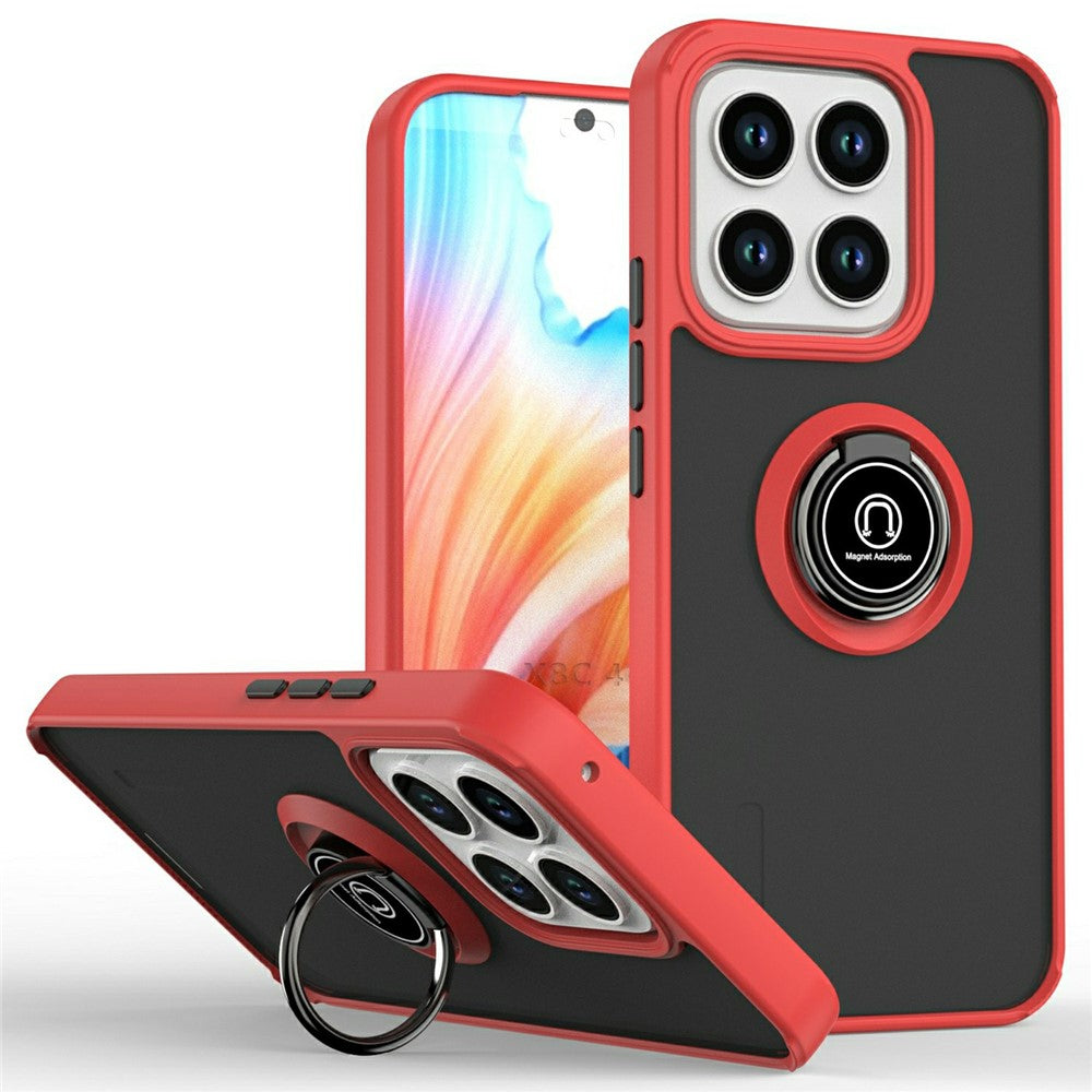 For Honor X8c 4G Case Ring Holder Kickstand TPU + Acrylic Phone Cover