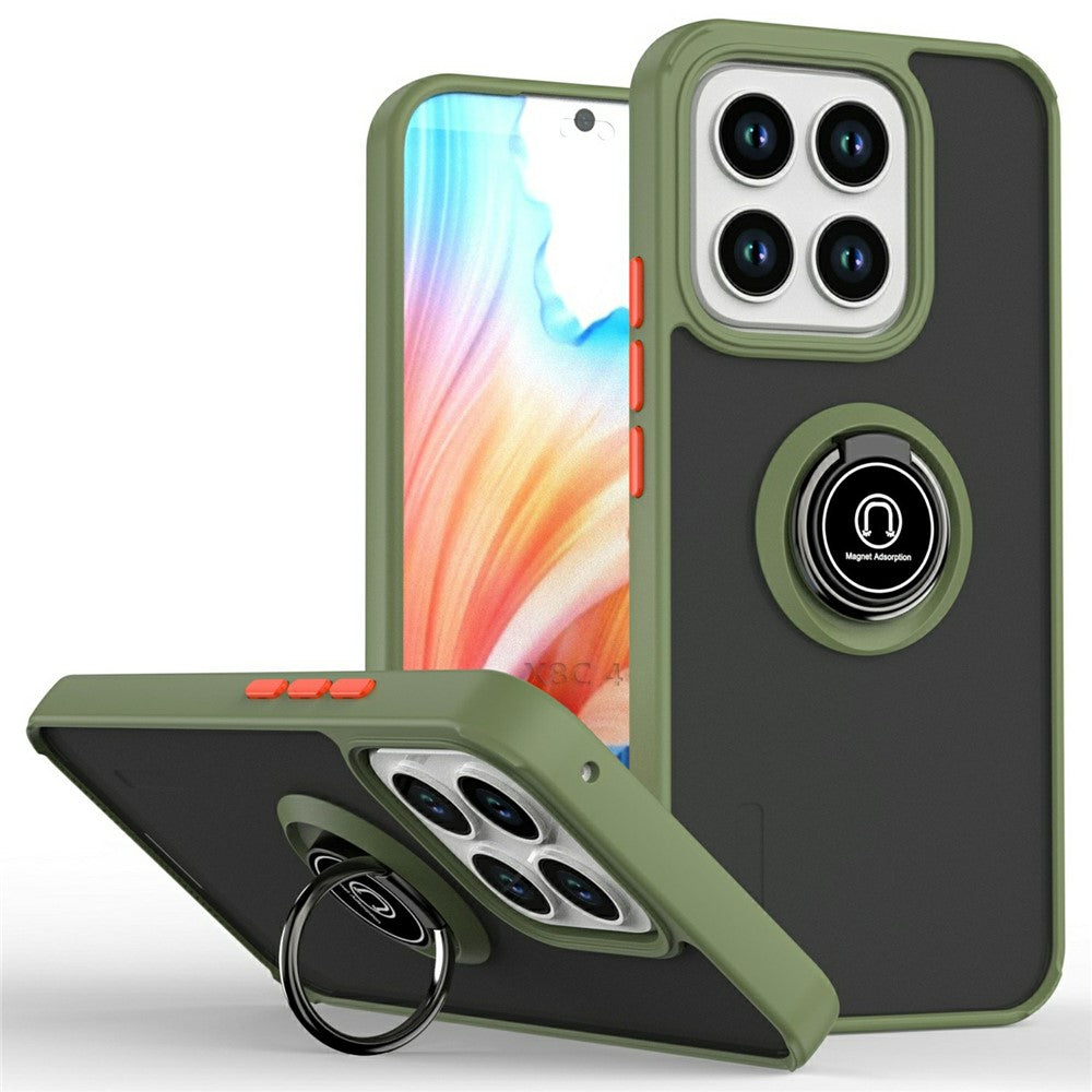 For Honor X8c 4G Case Ring Holder Kickstand TPU + Acrylic Phone Cover