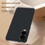 For Samsung Galaxy S25 Edge Case Leather + PC Hard Phone Cover Carbon Fiber Texture