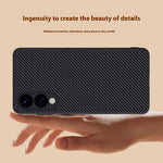 For Samsung Galaxy S25 Edge Case Leather + PC Hard Phone Cover Carbon Fiber Texture