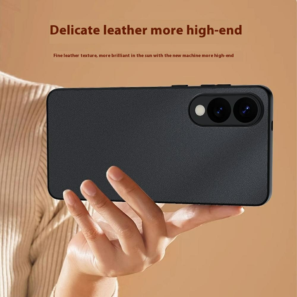 For Samsung Galaxy S25 Edge Case PU Leather Coated PC + TPU Anti-Drop Phone Cover