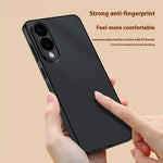 For Samsung Galaxy S25 Edge Case PU Leather Coated PC + TPU Anti-Drop Phone Cover