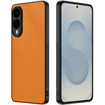 For Samsung Galaxy S25 Edge Case PU Leather Coated PC + TPU Anti-Drop Phone Cover