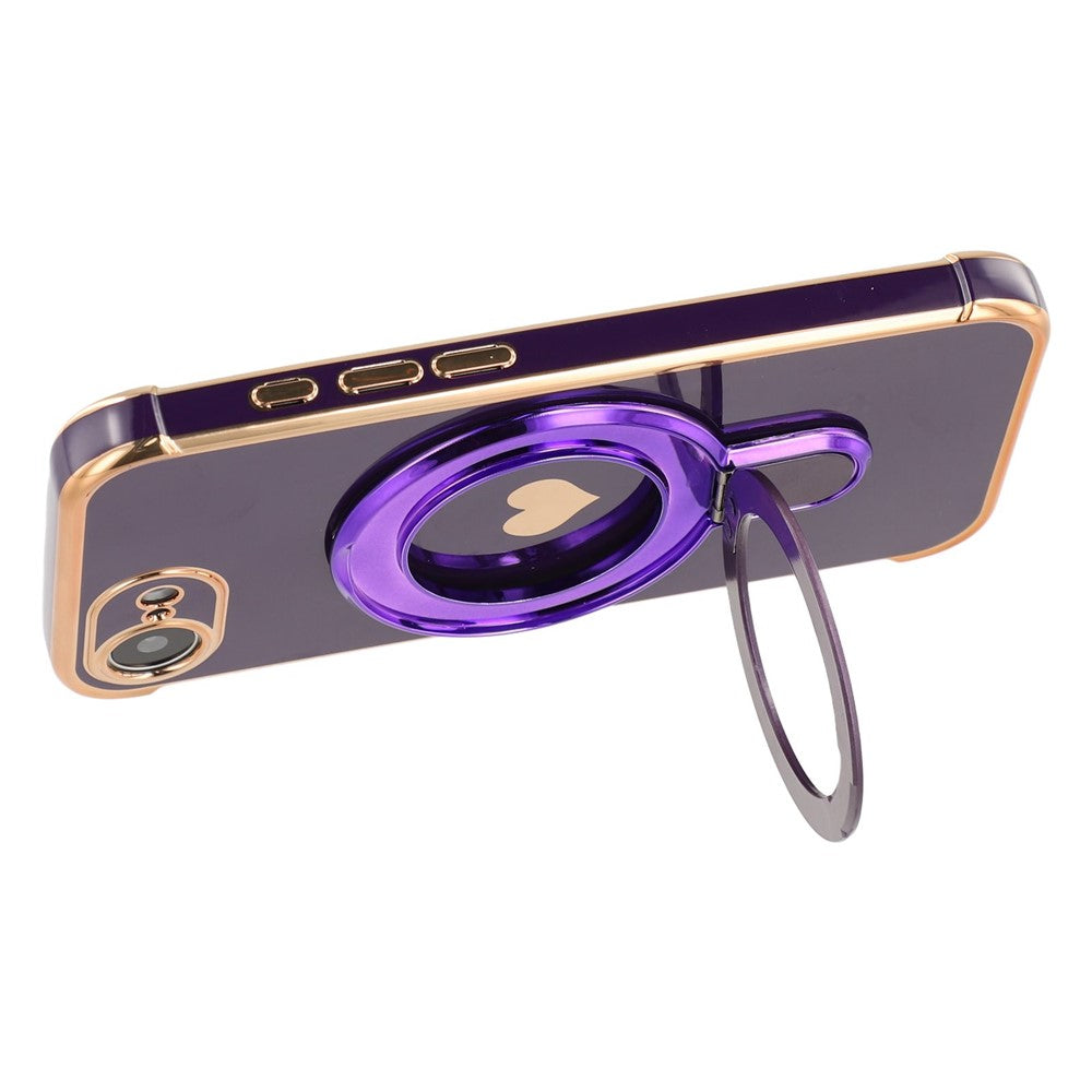 For iPhone 17th / 16th Case Kickstand Electroplating Love Printing TPU Back Cover