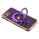 For iPhone 17th / 16th Case Kickstand Electroplating Love Printing TPU Back Cover