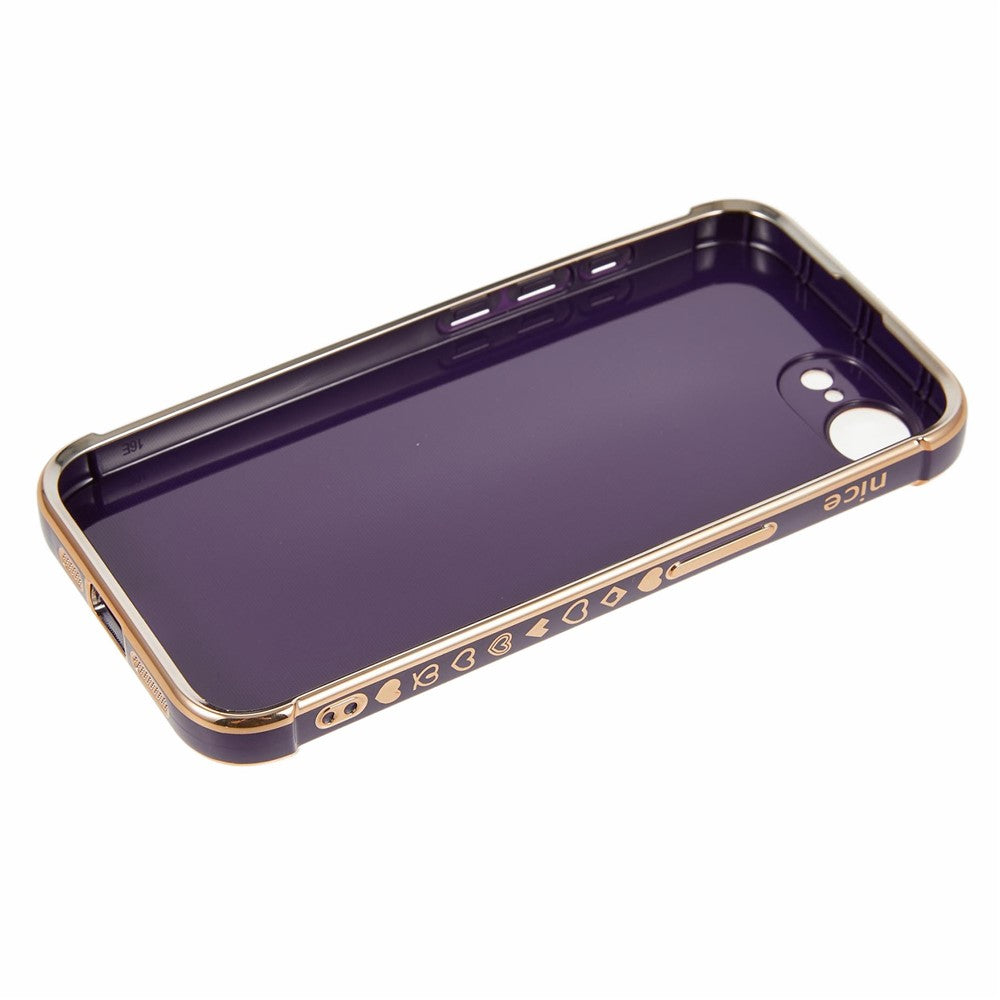 For iPhone 17th / 16th Case Kickstand Electroplating Love Printing TPU Back Cover