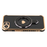 For iPhone 17th / 16th Case Kickstand Electroplating Love Printing TPU Back Cover