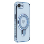 For iPhone 17th / 16th Case Kickstand Electroplating Love Printing TPU Back Cover