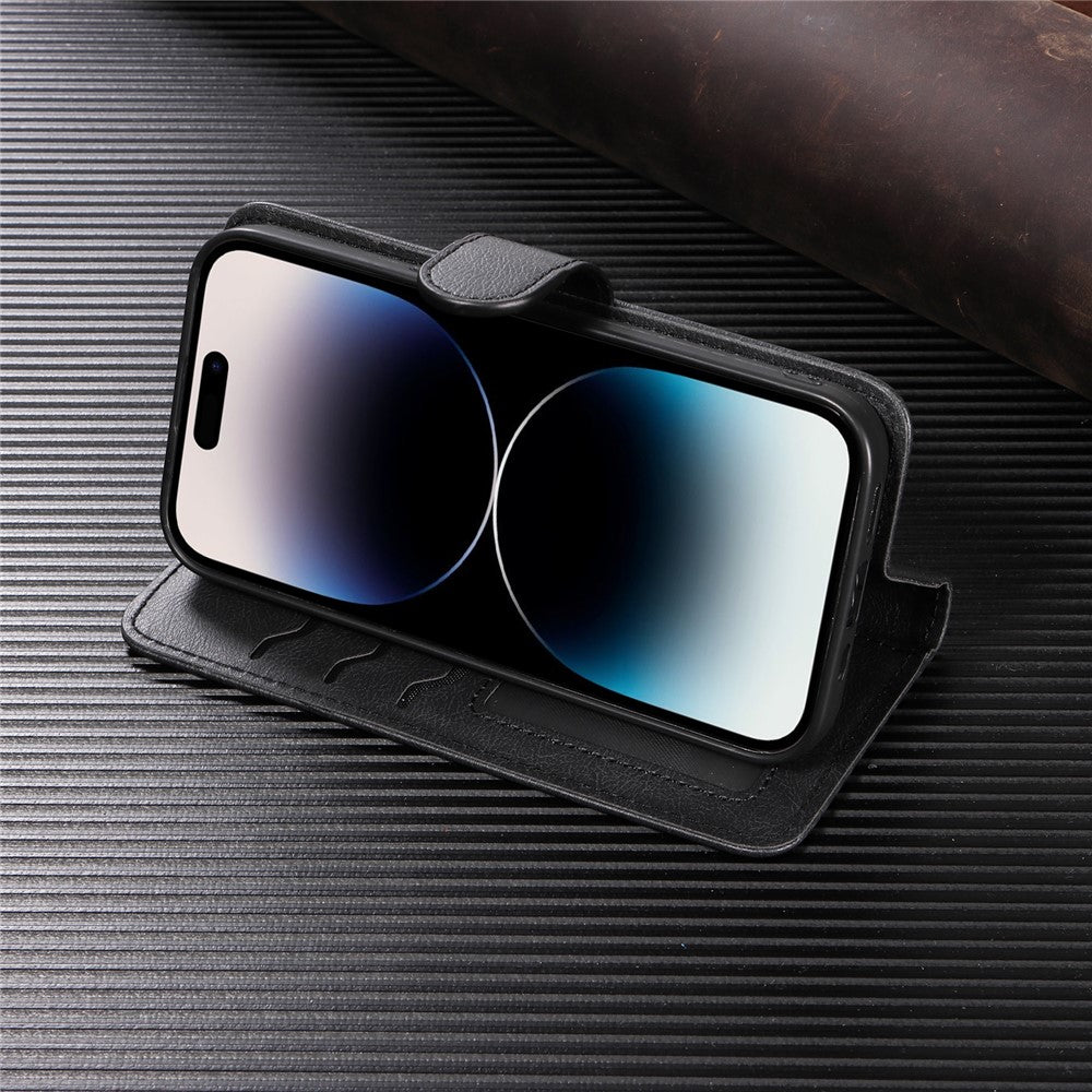 For iPhone 17th / 16th Case 2 in 1 Detachable Magnetic Leather Wallet Mobile Cover with Strap