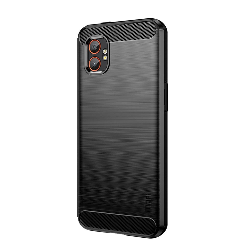 MOFI For Samsung Galaxy XCover7 Pro Back Cover Brushed Texture Carbon Fiber Soft TPU Case
