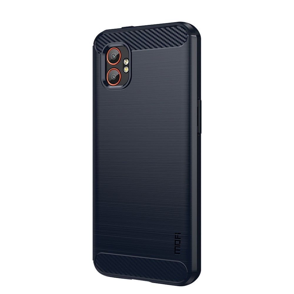 MOFI For Samsung Galaxy XCover7 Pro Back Cover Brushed Texture Carbon Fiber Soft TPU Case