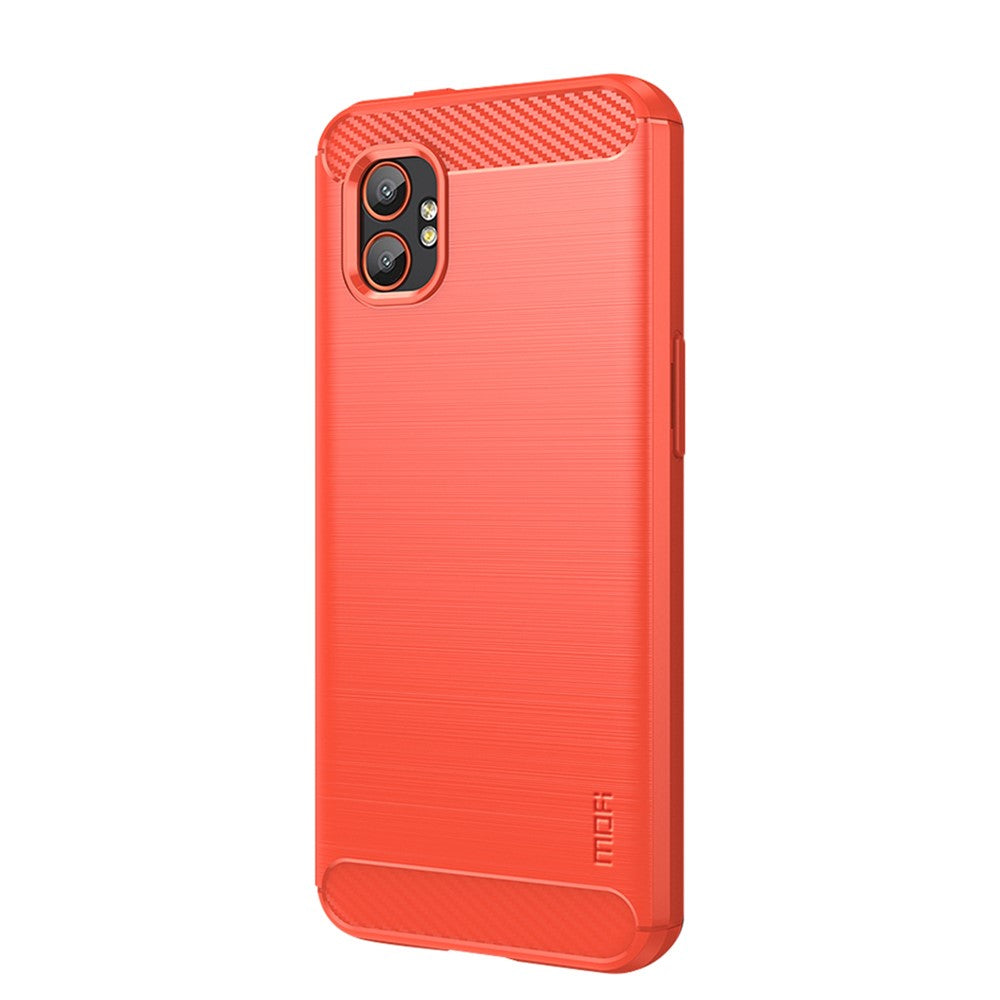 MOFI For Samsung Galaxy XCover7 Pro Back Cover Brushed Texture Carbon Fiber Soft TPU Case