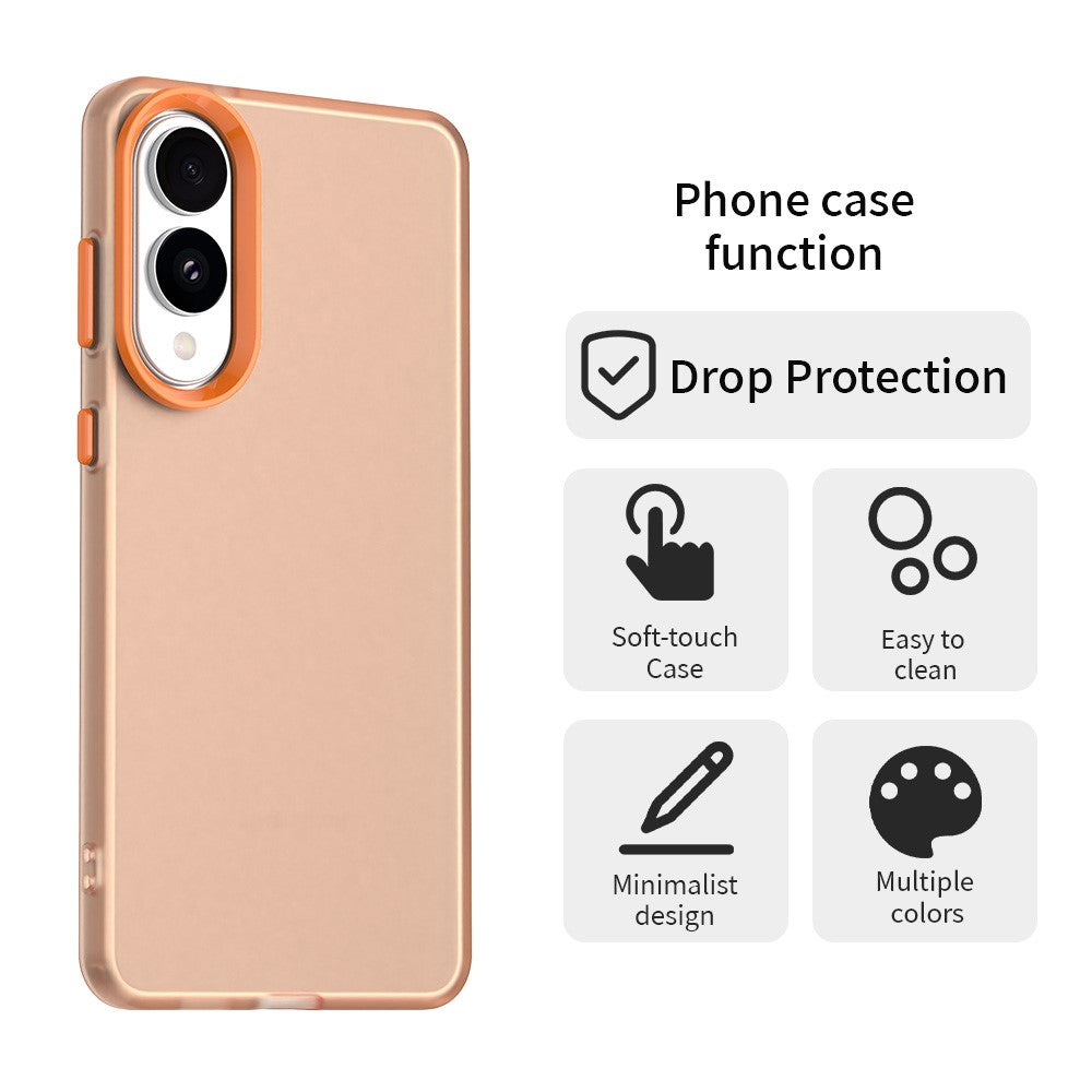 Til Samsung Galaxy S25 Edge cover, PC + TPU + PET mat anti-fald telefon bagcover